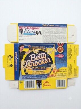 1998 ⛸️ Nagano Olympics — Betty Crocker Pop-Secret Microwave Popcorn (FLAT BOX)
